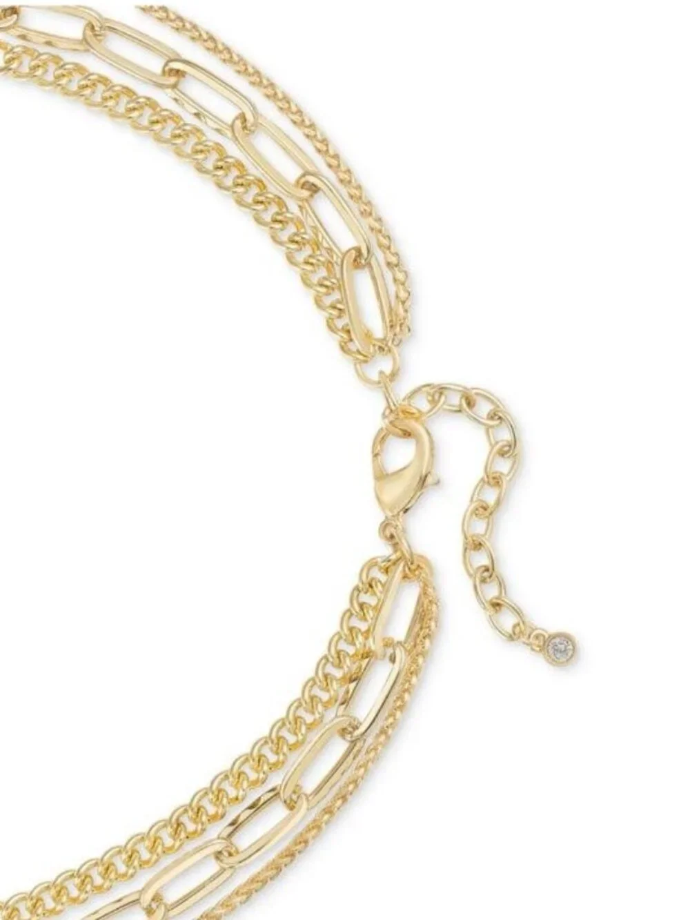 On 34th 3-row Chain Dog Tag Pendant Necklace, 16 to 19